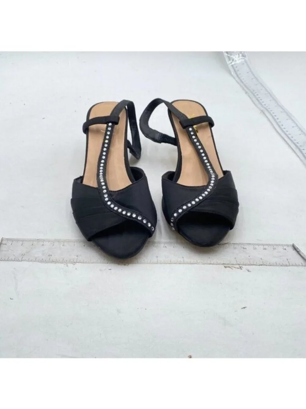 XYD Women Peep Toe Low Heel Sandals Strappy Satin Slingback Bridal Dressy Shoes